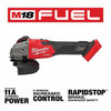 Milwaukee 2889-20 M18 FUEL 4-1/2" / 5" Variable Speed Braking Grinder, Slide Switch Lock-On