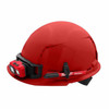 Milwaukee 48-73-1208 Red Front Brim Vented Hard Hat with 4PT Ratcheting Suspension  Type 1 Class C