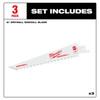 Milwaukee 48-00-5053 6" 8TPI Drywall SAWZALL Blades (3 pk)