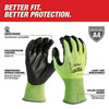 Milwaukee 48-73-8941B 12PK High Visibility Cut Level 4 Polyurethane Dipped Safety Gloves - Medium