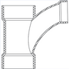 ABS DWV Reducing Combination Wye & 1/8 Bend (HUB x HUB x HUB)