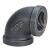 Black malleable iron 90° elbow, Figure 3101, Class 150 with female npt threads