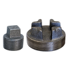 Black malleable iron threaded pipe plugs, Figure 3110 / 3111 / 3112, Class 150 with male npt threads