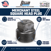 Billco Merchant Steel Square Head Plug feature graphic