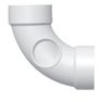 PVC DWV Long Sweep 1/4 Bend w/Side Inlet