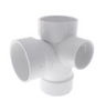 PVC DWV Sanitary Tee w/ Right Side Inlet (HUB x HUB x HUB)