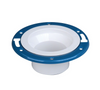 PVC DWV Closet Flange W/Adjustable Metal Ring Epoxy Coated