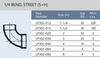 PVC DWV 1/4 Bend Street 90 Elbow (SPG x HUB) Packaging