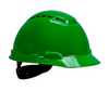 3M Hard Hat With Uvicator Vented Green 4-Point Ratchet Suspension