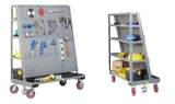 All-Welded Mobile Pegboard With Back Shelf Storage
