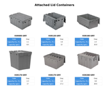 Attached Lid Containers - Grey