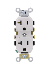 White Heavy Duty Commercial Duplex Receptacle Indented