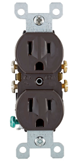 Brown Duplex Receptacle with Quickwire