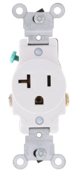 White Narrow Body Single Receptacle
