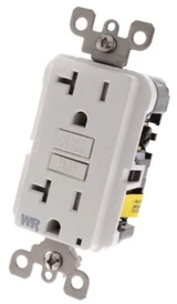 White SmartlockPro Slim Tamper/Weather Resistant Self-Test GFCI Outlet