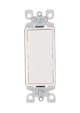 White 15 Amp 120/277V 3-Way Decora Rocker Switch