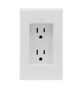 White 125V 1-Gang Recessed Duplex Receptacle