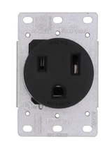 Black 50A Flush Mount Power Receptacle NEMA 6-50R 250V