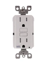 White 15A Slim Tamper Weather GFCI Receptacle 125V