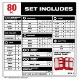 Milwaukee Tool SHOCKWAVE Impact Duty Driver Bit Set - 80PC
