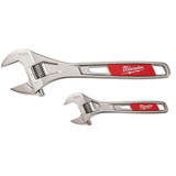 Milwaukee Tool 2-PC ADJUSTABLE CHROME PLATE WRENCH SET 6" 10 IN.