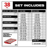 Milwaukee Tool 38PC SAE Tap & Die PACKOUT Set w/ Hex-LOK 2-in-1 Handle