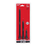 Milwaukee Tool 3PC SHOCKWAVE Impact Duty 3/8" Drive Extension Set