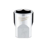 Milwaukee Tool 3/8" Drive 5/8" SAE 6-Point Socket with FOUR FLAT Sides, Vanadium Steel, Chrome