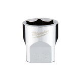 Milwaukee Tool 3/8" Drive 3/4" SAE 6-Point Socket with FOUR FLAT Sides, Vanadium Steel, Chrome