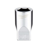 Milwaukee Tool 1/4" Drive 3/8" SAE 6-Point Socket with FOUR FLAT Sides, Vanadium Steel, Chrome