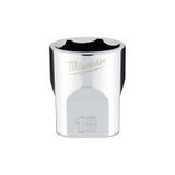 Milwaukee Tool 3/8" Drive 18mm Metric 6-Point Socket with FOUR FLAT Sides, Vanadium Steel, Chrome