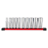 Milwaukee Tool 10pc 3/8" SAE Deep Well Sockets with FOUR FLAT Sides