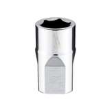 Milwaukee Tool 3/8" Drive 7/16" SAE 6-Point Socket with FOUR FLAT Sides, Vanadium Steel, Chrome