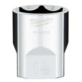 Milwaukee Tool 1/2" Drive 1-1/16" SAE 6-Point Socket with FOUR FLAT Sides, Vanadium Steel, Chrome