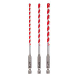 Milwaukee Tool 3PC. SHOCKWAVE Impact Duty Carbide Hammer Drill Bit Set