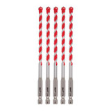 Milwaukee Tool 1/4" x 4" x 6" SHOCKWAVE Impact Duty Carbide Hammer Drill Bits - Bulk 5 PK