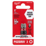 Milwaukee Tool Shockwave 1" Impact Pozidriv #3Insert Bits (2PK)