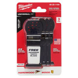 Milwaukee Tool Milwaukee OPEN-LOK 1-3/8" HCS WOOD BLADES 3PK + 1 JAPANESE TOOTH HARDWOOD BLADE