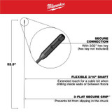 Milwaukee Tool 3/16 Inch x 52.5 Inch Flexible Cable Bit Extension