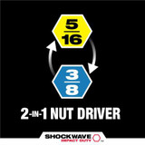 Milwaukee Tool SHOCKWAVE Impact Duty 5/16 Inch and 3/8 Inch x 6 Inch QUIK-CLEAR 2-in-1 Magnetic Nut Driver