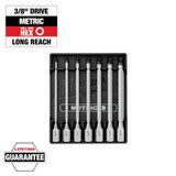 Milwaukee Tool 3/8 Inch Drive Long Ball End Hex Bit Socket Set - Metric - 7 Piece