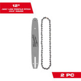 Milwaukee Tool 12" .325" LOW PROFILE Pitch, .043" Gauge Saw Chain and Guide Bar Set