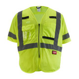 Milwaukee Tool Class 3 High Visibility Yellow Mesh Safety Vest - 4XL/5XL