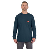 Milwaukee Tool GRIDIRON Pocket T-Shirt - Long Sleeve Blue L