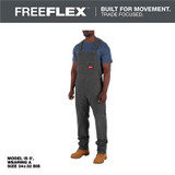 Milwaukee Tool FREEFLEX Unlined Bib Overalls - Gray - Size 30 X 32