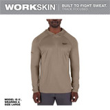 Milwaukee Tool WORKSKIN Hooded Sun Shirt- Sandstone -3X