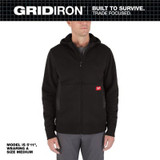 Milwaukee Tool GRIDIRON Full-Zip Hoodie- Black- 3X