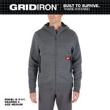 Milwaukee Tool GRIDIRON Full-Zip Hoodie- Gray- 3X
