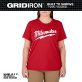 Milwaukee Tool Women's GRIDIRON Logo Tee - Short Sleeve - Red - L