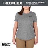 Milwaukee Tool Women's FREEFLEX Hybrid Tee - Short Sleeve - Gray - 2X
